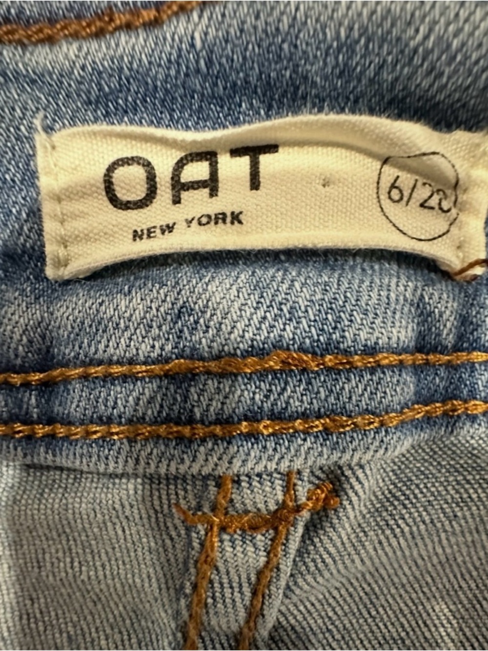 OAT New York Wide Leg Jeans High-Rise Light Wash Denim Sailor Utility Sz 6/28 - Picture 5 of 9